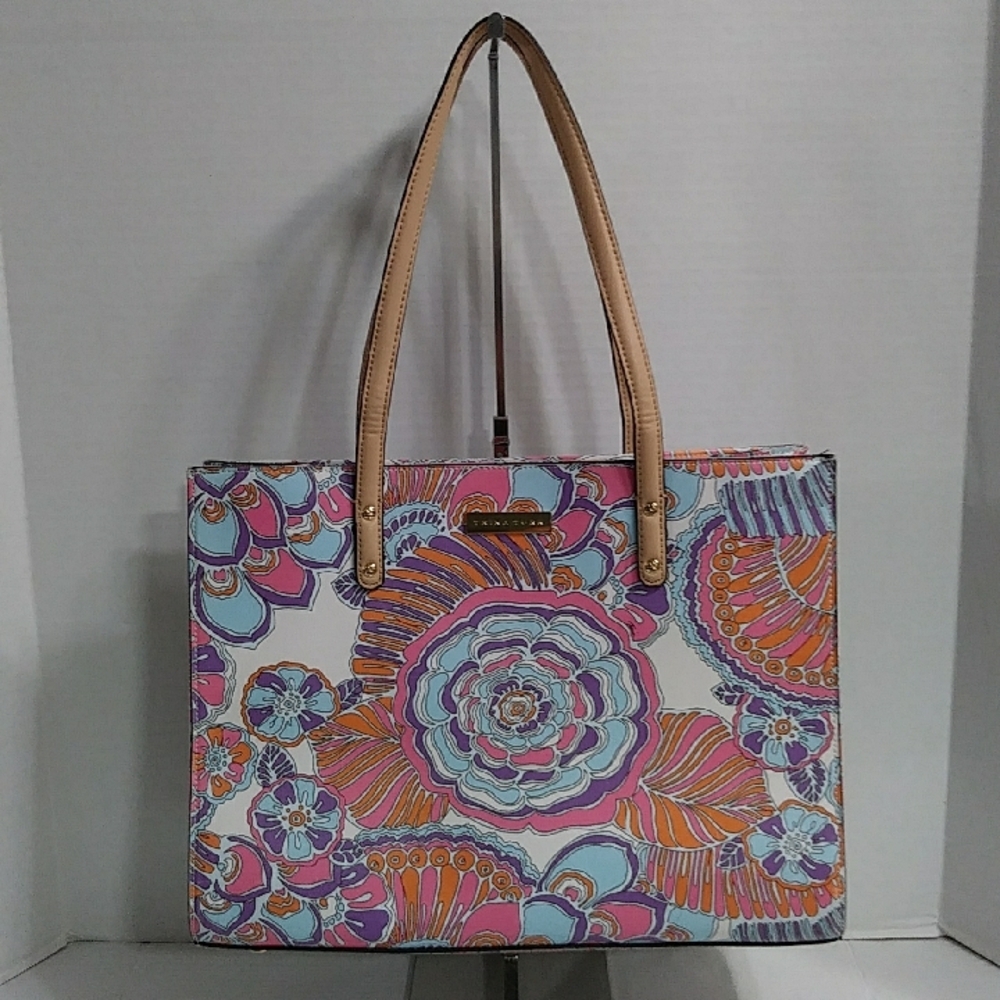 Trina Turk Pink Floral Tote Bag *EUC*